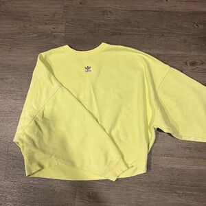 Neon Green Adidas Cropped Sweatshirt